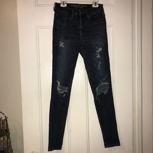 American eagle high waisted ripped jeans